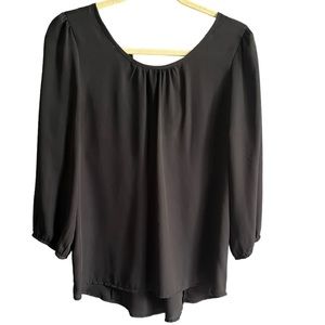 Sheer Black Top w/ Crochet Detail